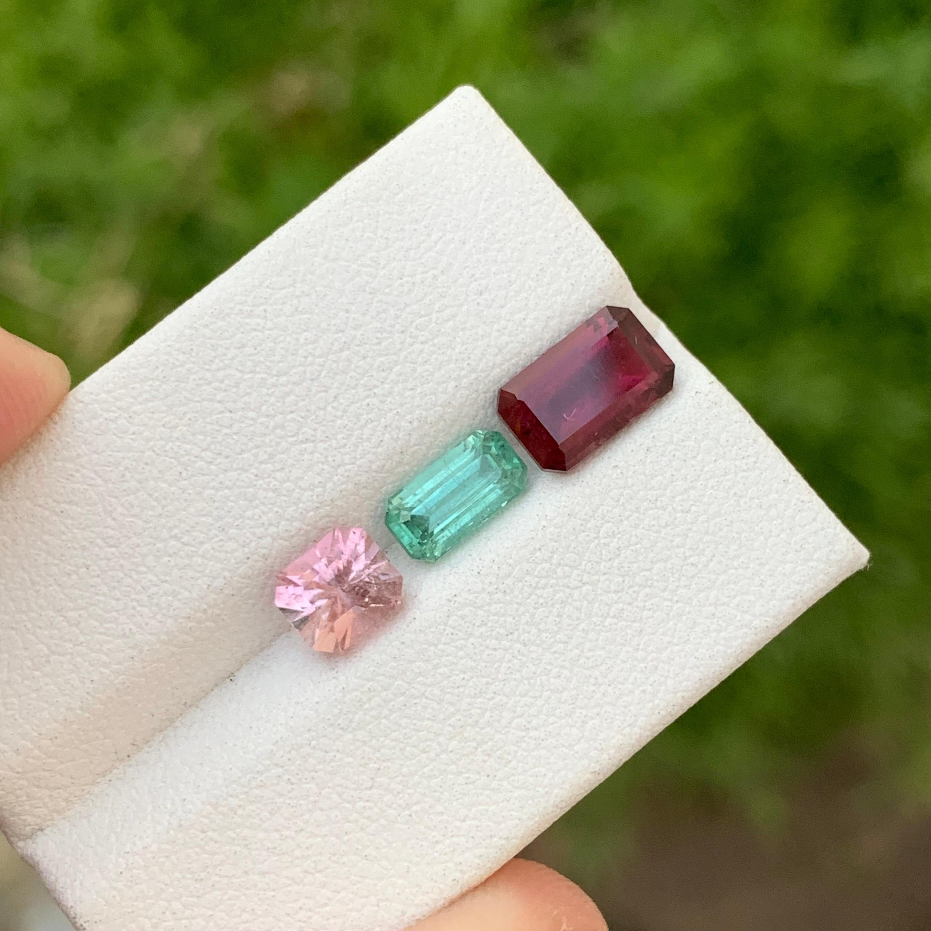 Loose Tourmaline Set 
Weight: 3.55 Carats
Sizes: 0.90 to 1.65 Carat 
Origin: Afghanistan
Certificate: On Demand
Treatment: Non

Tourmaline is a captivating gemstone known for its remarkable variety of colors, making it a favorite among gemstone