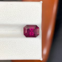 3.55 Carat Natural Reddish Garnet Stone Emerald Precision Cut African Gemstone