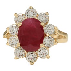 Ruby Diamond Ring In 14 Karat Yellow Gold 