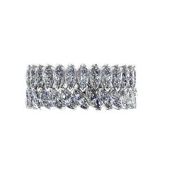 3.55 Carat White Marquise and Pear Shape Diamonds Eternity Band Platinum 950