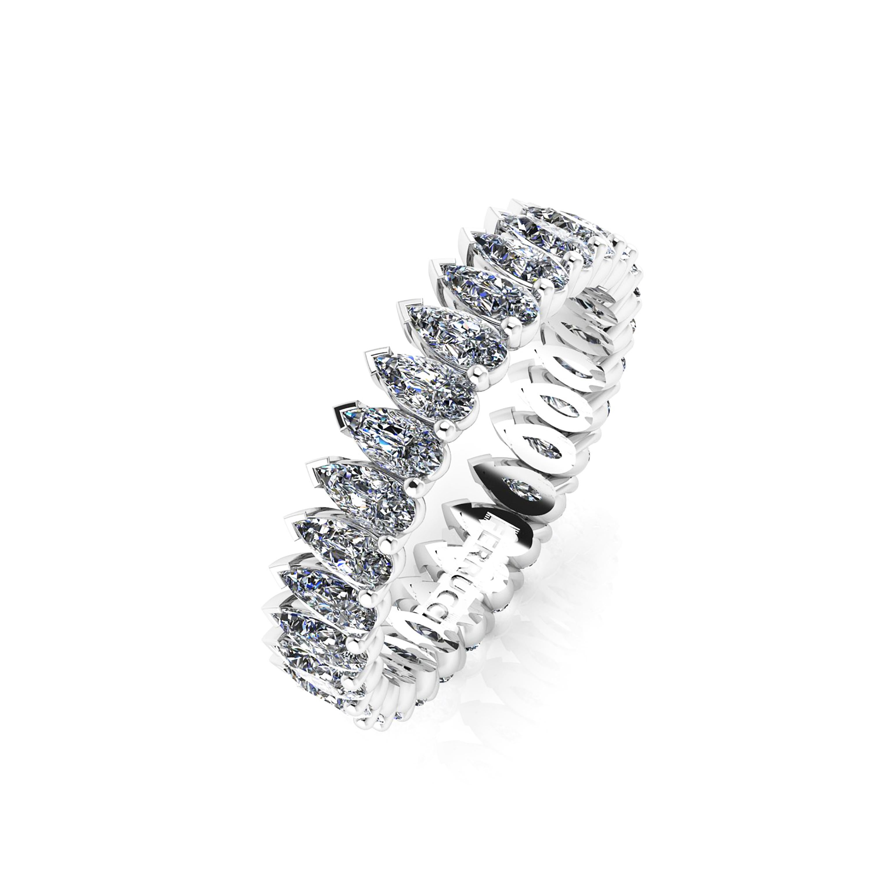 A classic FERRUCCI 1.90 carat of bright white diamonds G color, VS clarity,  pear shape cuts, set to perfection in a hand crafted, Platinum 950 eternity band, 5mm wide, stackable collection, made in New York with the best Italian craftsmanship, size
