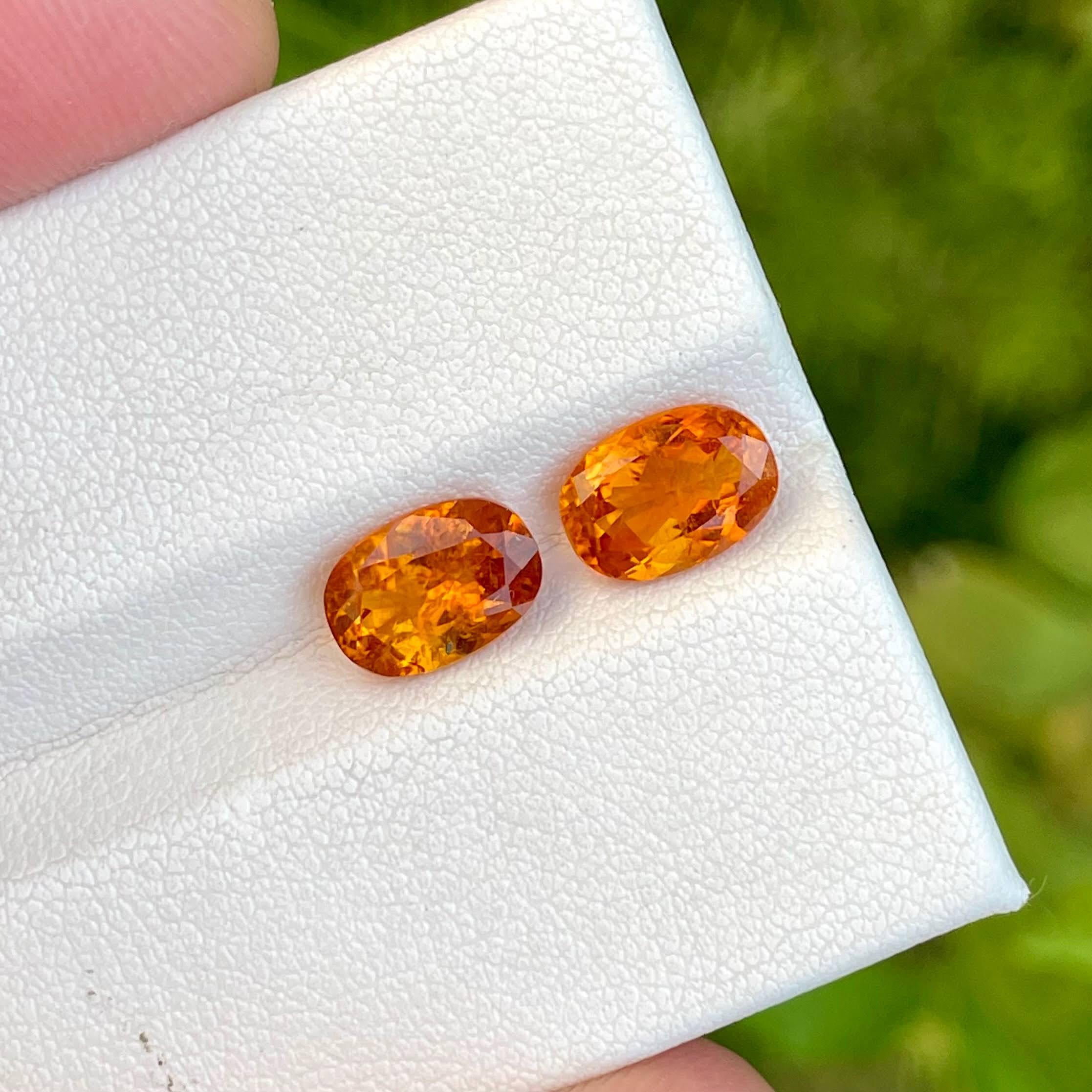 Weight 3.55 carats 
Dimensions 9.0x6.3x4.2 mm
Treatment none 
Origin Pakistan
Clarity SI
Shape oval 
Cut oval 



This exquisite pair of Clinohumite gemstones, weighing a total of 3.55 carats, showcases the rare and captivating beauty of natural