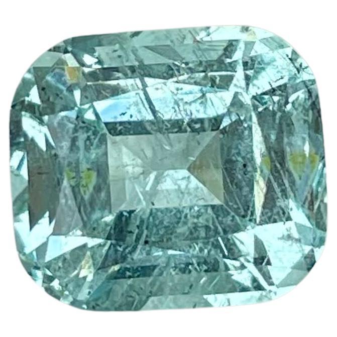 3.55 Carats Sea Blue Aquamarine Stone Cushion Cut Natural Pakistani Gemstone