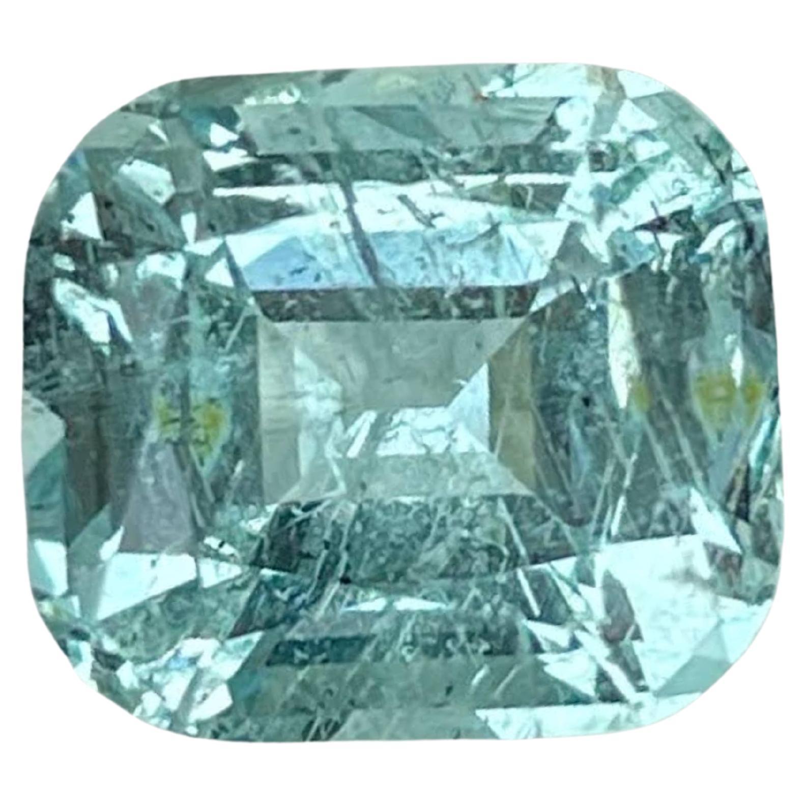 3,55 Karat Seeblauer Aquamarin Stein Cushion Cut Natürlicher Pakistanischer Edelstein