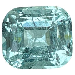 3,55 Karat Seeblauer Aquamarin Stein Cushion Cut Natürlicher Pakistanischer Edelstein