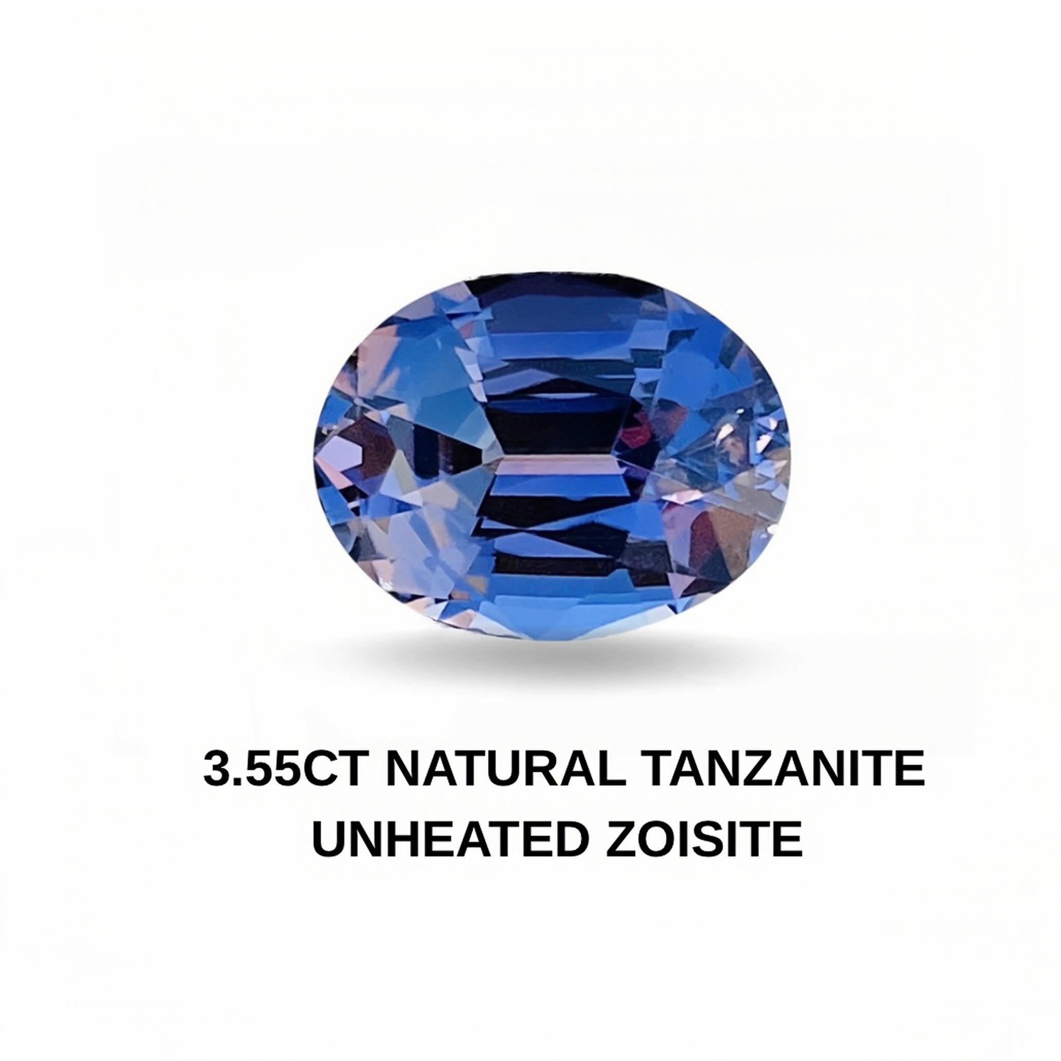 Zoisite naturale Tanzanite non riscaldata Germania Taglio di precisione 3,55 Ct in vendita 5