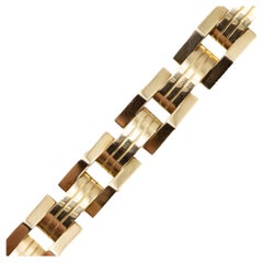 35,5 Gramm 18K Gelbgold Armband - großes quadratisches retro Tank-Armband