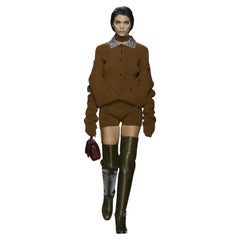 $3550 New Gucci Olive 2024 Over The Knee Leather Horsebit Boots Sz 38