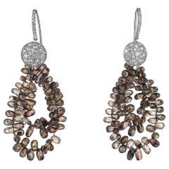 Boucles d'oreilles chandelier avec briolette de 35,55 carats et diamants