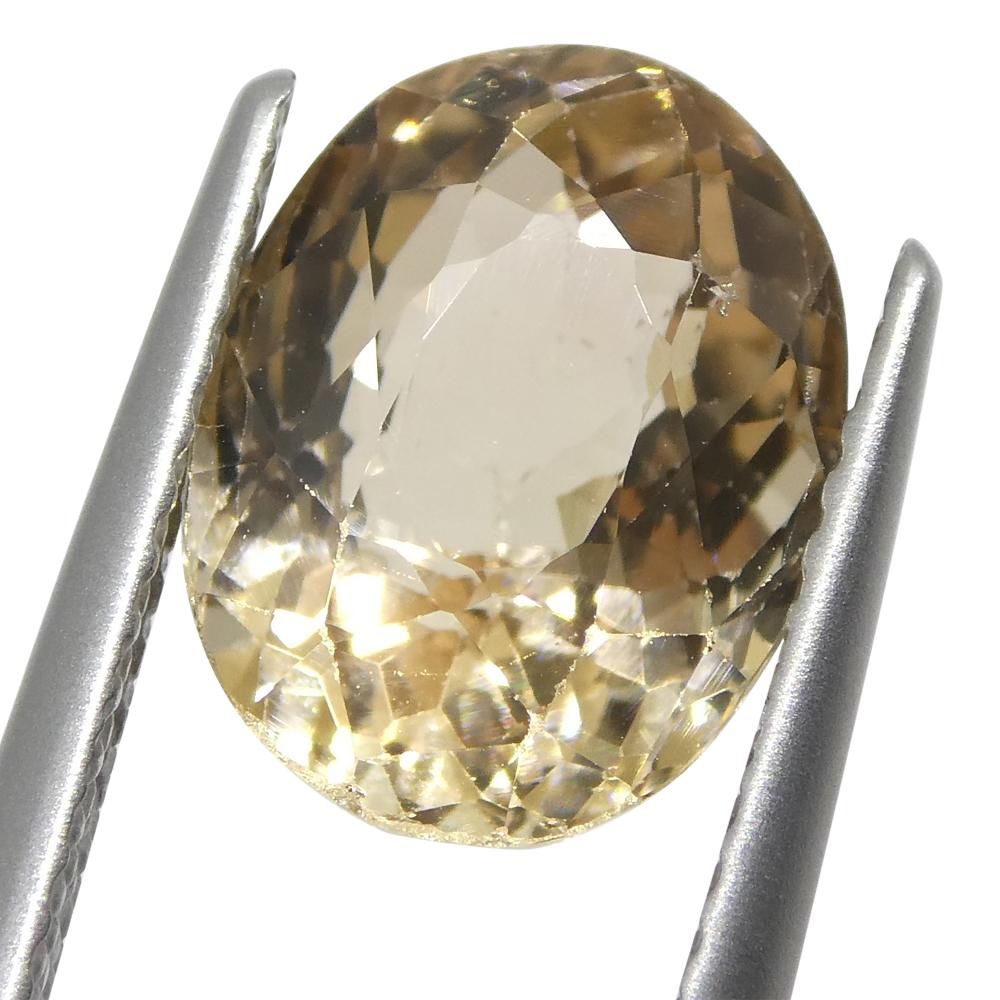 Brilliant Cut 3.55ct Oval Yellow Golden Tourmaline For Sale