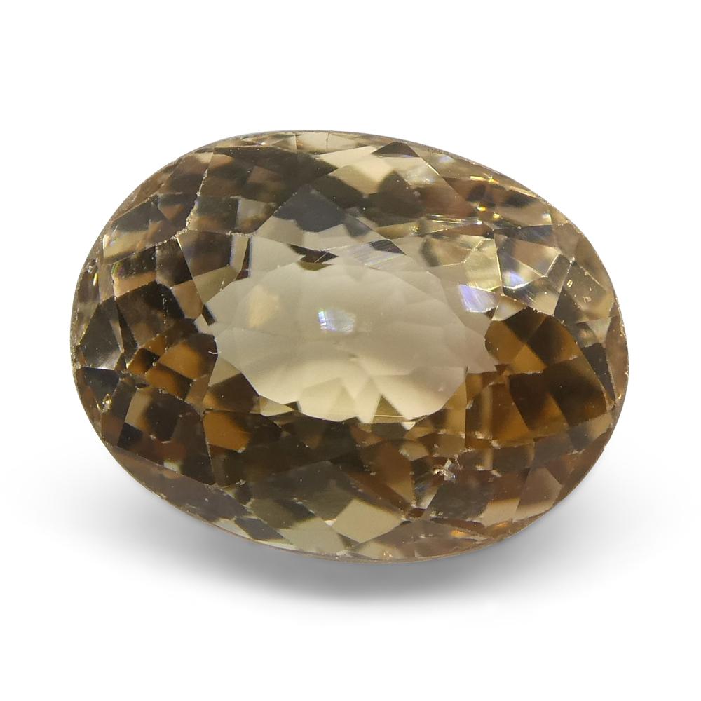 Women's or Men's 3.55ct Oval Yellow Golden Tourmaline For Sale