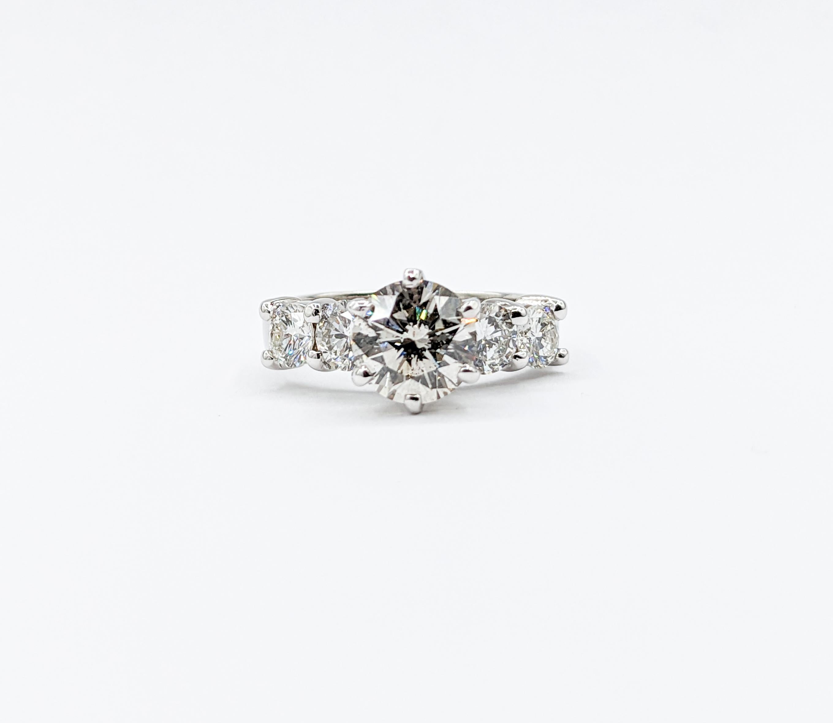 Women's 3.55ctw Diamond Engagement Ring in 14kt White Gold Ring For Sale