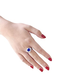 3.56-carat Ceylon royal blue sapphire diamond ring