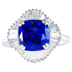 3.56-carat Ceylon royal blue sapphire diamond ring