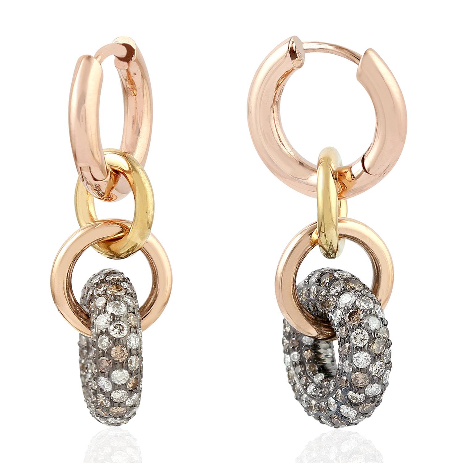 Modern  Interlocking Diamond Hoop 18 Karat Earrings 47 views 3 saves