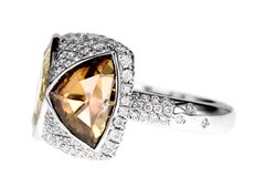 3.56 Carat Natural Yellow and Brown Diamond Cocktail Ring
