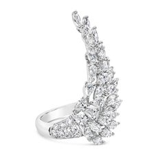 Roman Malakov Anillo de moda con ala de diamante de corte marquesa total de 3,56 quilates