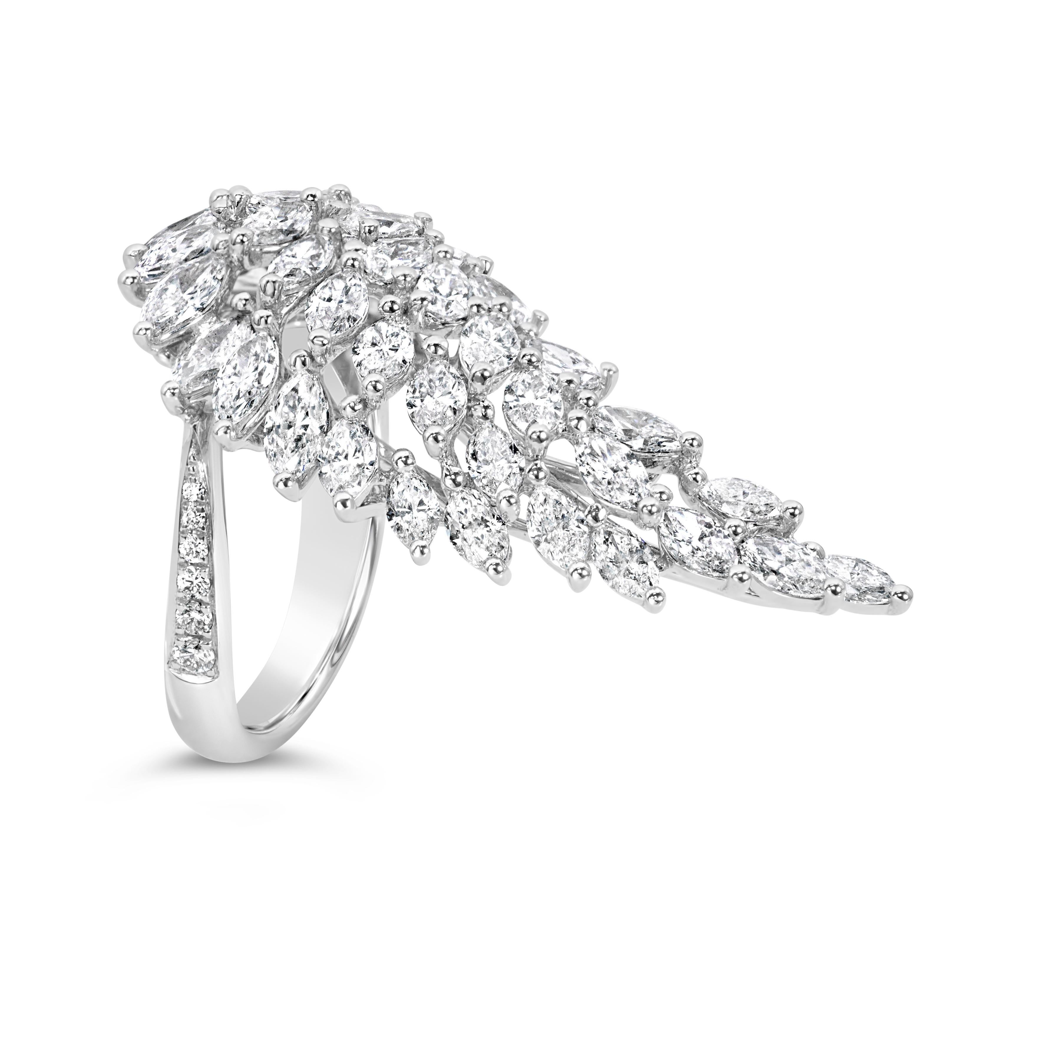 Roman Malakov Flügel-Modering mit 3,56 Karat Diamant im Marquise-Schliff (Marquiseschliff) im Angebot