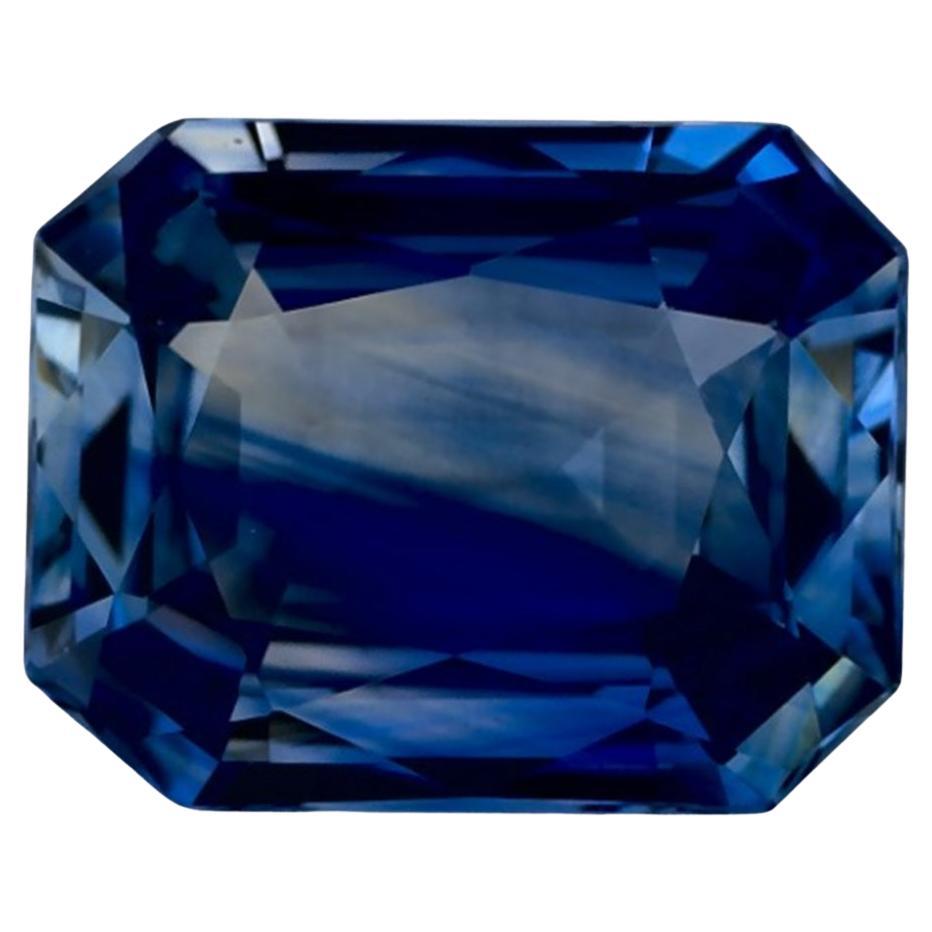 Pierre précieuse taille octogonale saphir bleu 3.56 carat