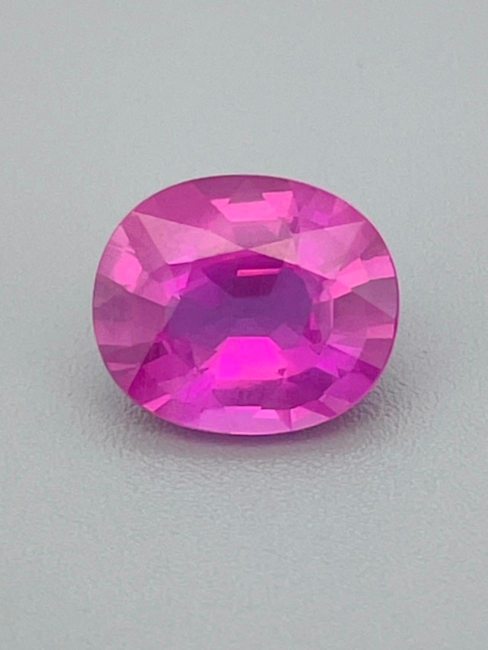 3,56 Ct certificato GIT Zaffiro Rosa Mozambico Taglio Brilliante Chiarezza Pulita in vendita 1