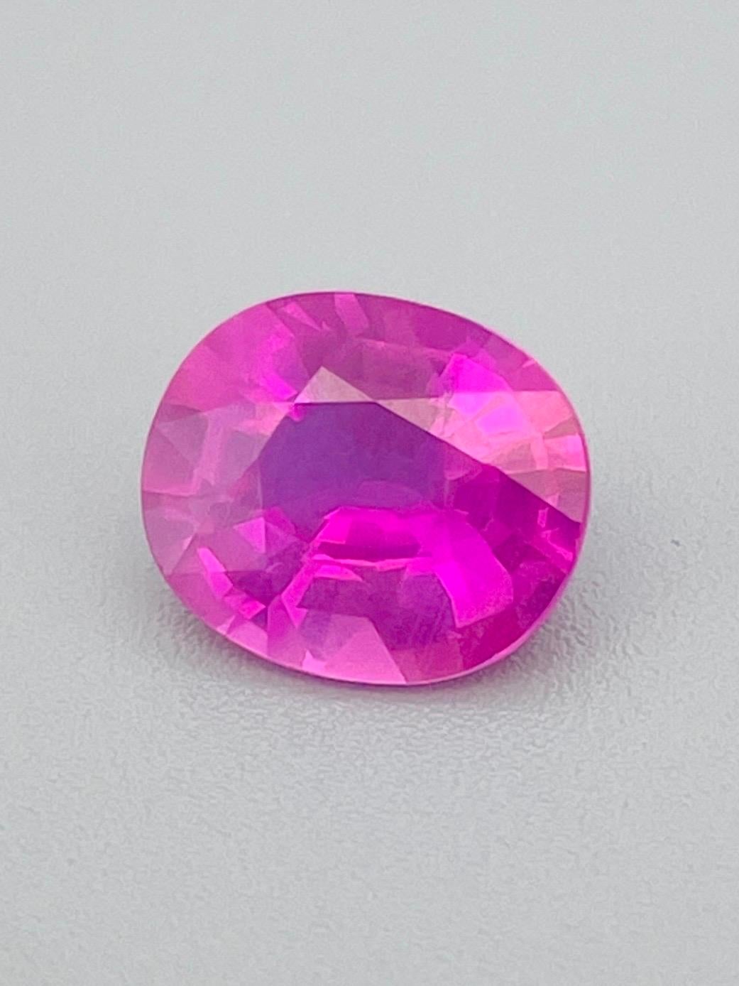 3,56 Ct certificato GIT Zaffiro Rosa Mozambico Taglio Brilliante Chiarezza Pulita in vendita 2