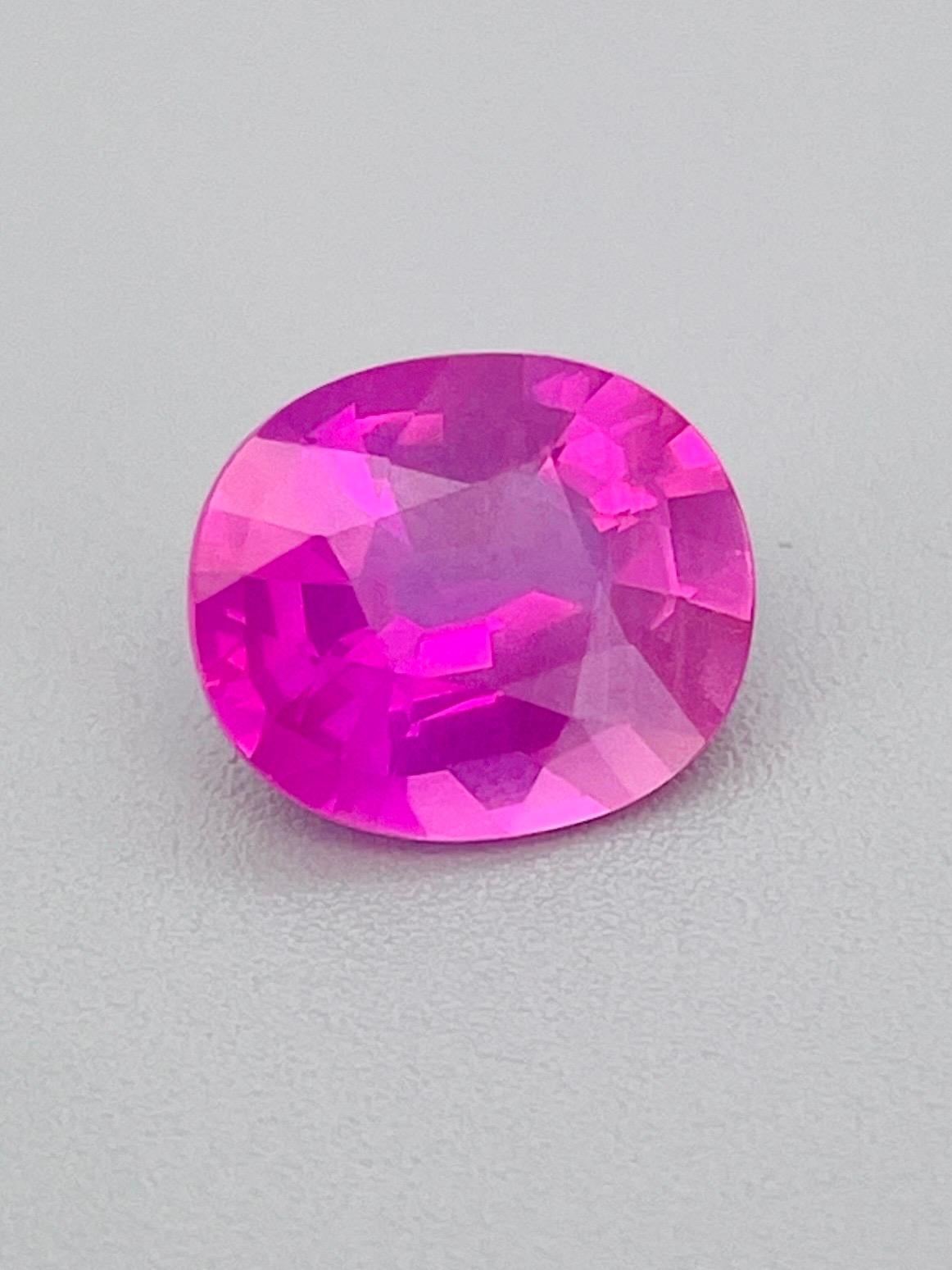 3,56 Ct certificato GIT Zaffiro Rosa Mozambico Taglio Brilliante Chiarezza Pulita in vendita 3