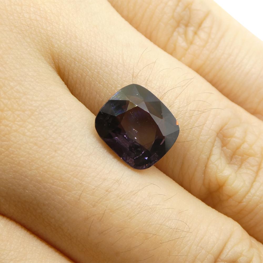 3.56ct Spinello viola rettangolare a cuscino dalla Birmania in vendita 12