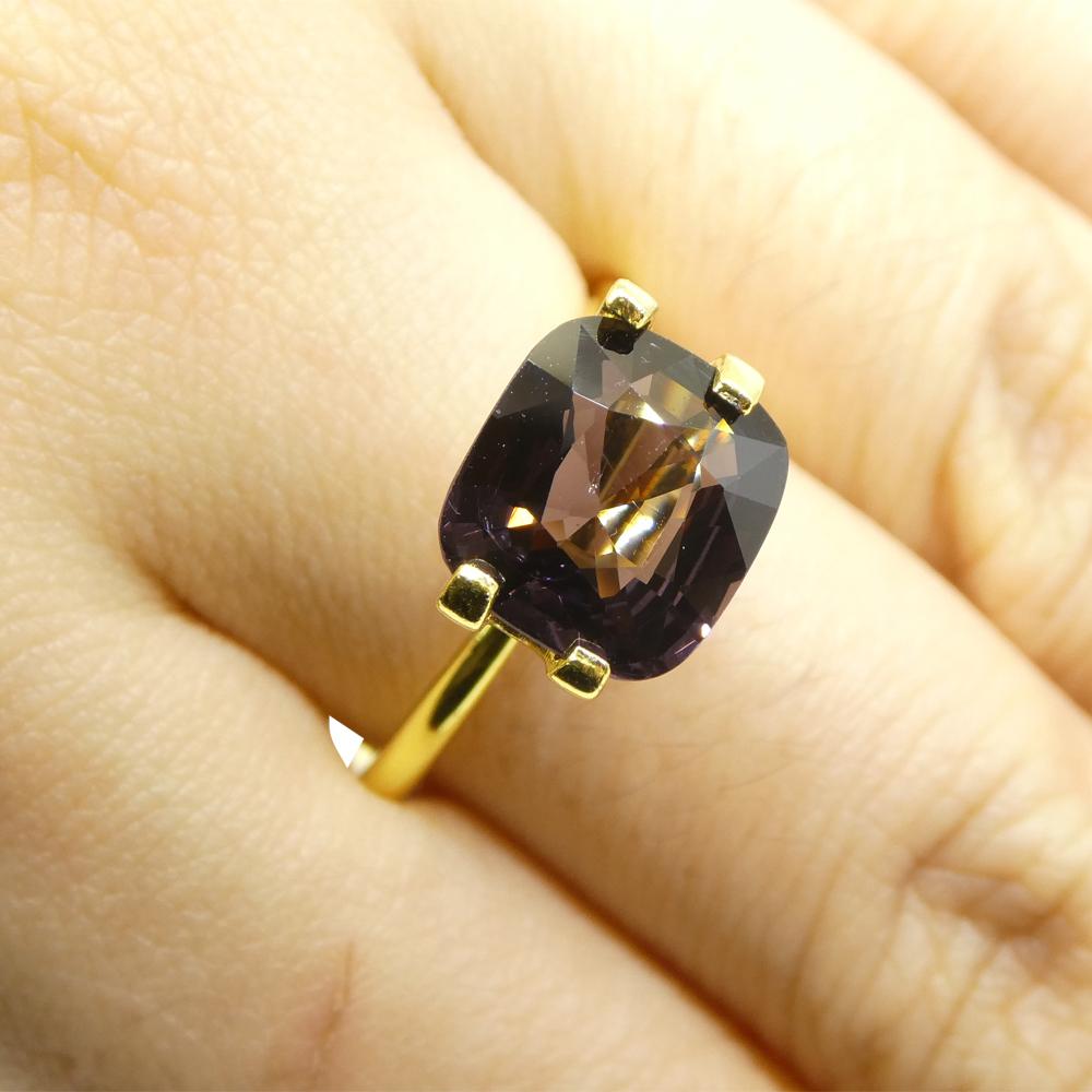 Taglio brillante 3.56ct Spinello viola rettangolare a cuscino dalla Birmania in vendita