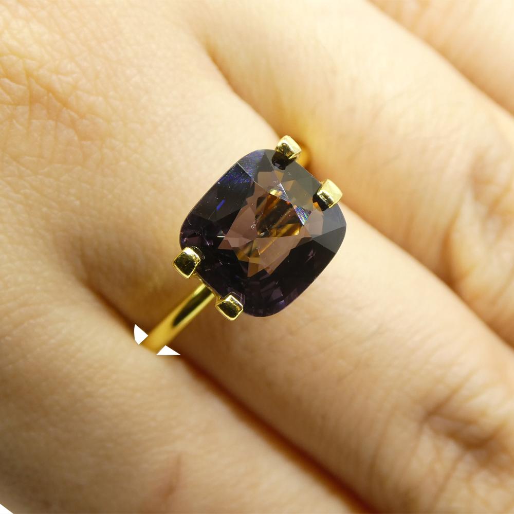 3.56ct Spinello viola rettangolare a cuscino dalla Birmania in vendita 15