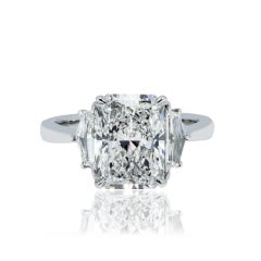 3.57 Carat Radiant Diamond Ring Brilliant White 18K Gold Effortless Elegance