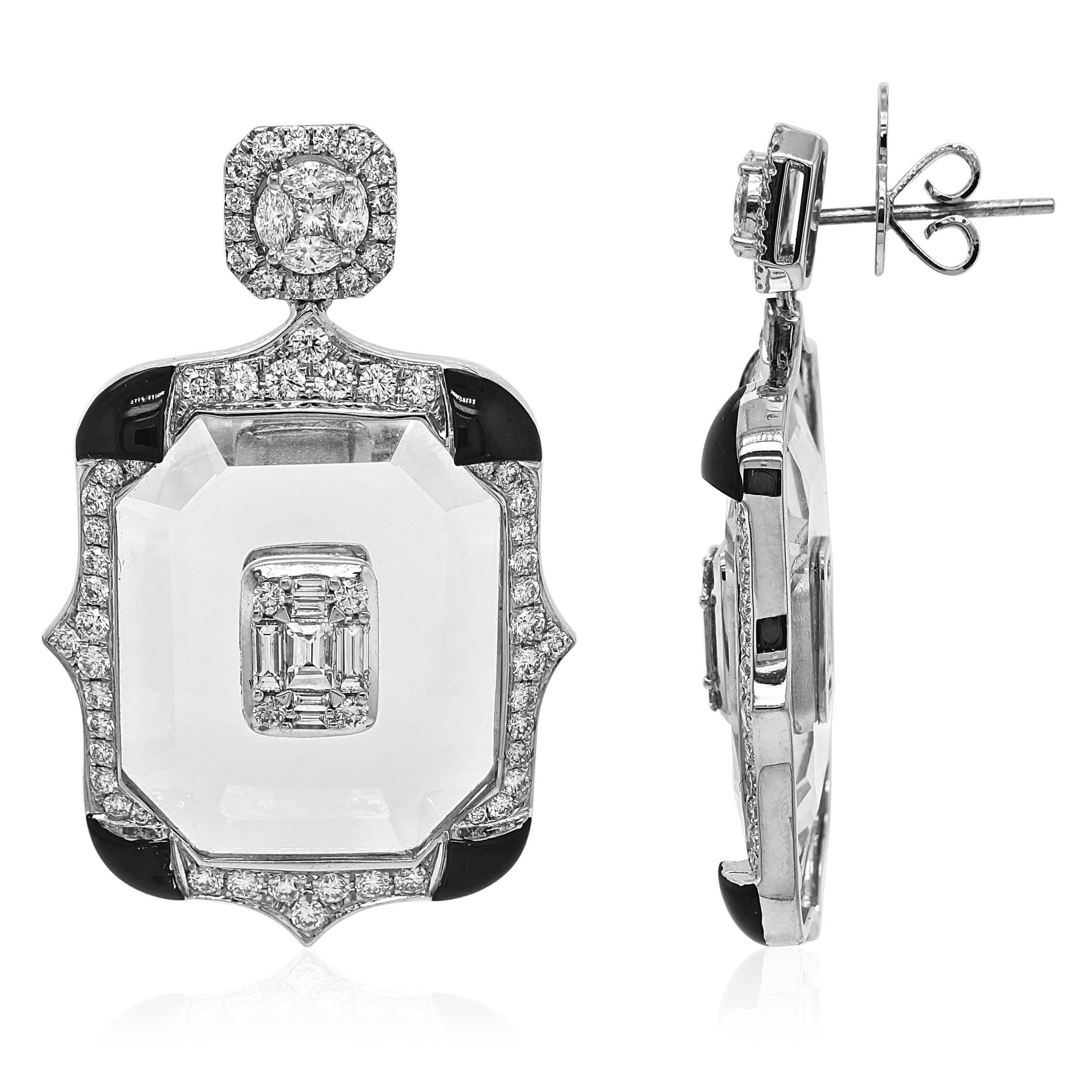Orecchini in oro bianco con diamante bianco da 3,57 carati In condizioni Nuovo in vendita a New York, NY