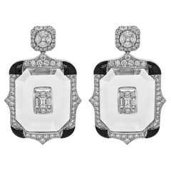 3.57 Carat White Diamond White Gold Earrings