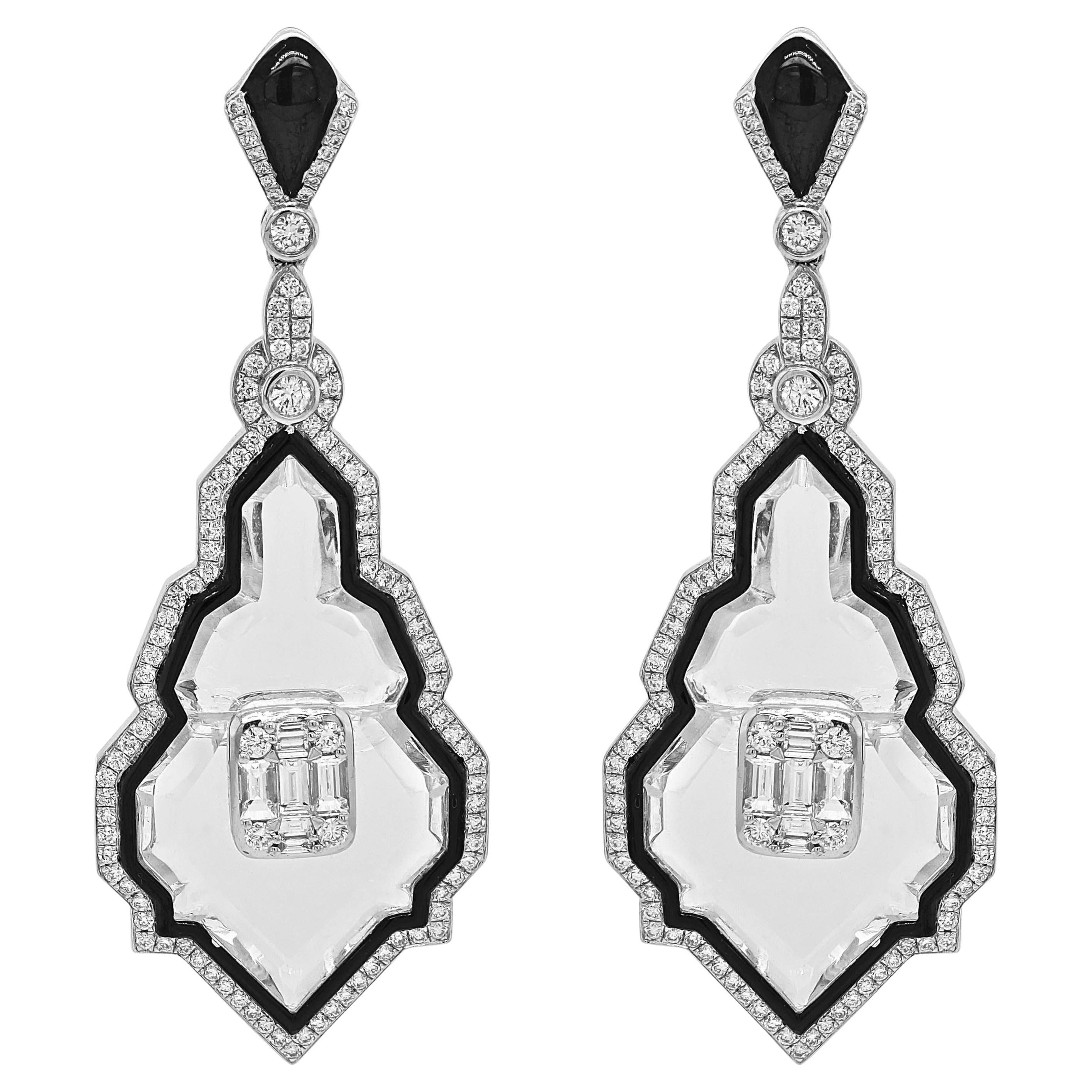 Pendientes de oro blanco con diamantes de 35.7 quilates