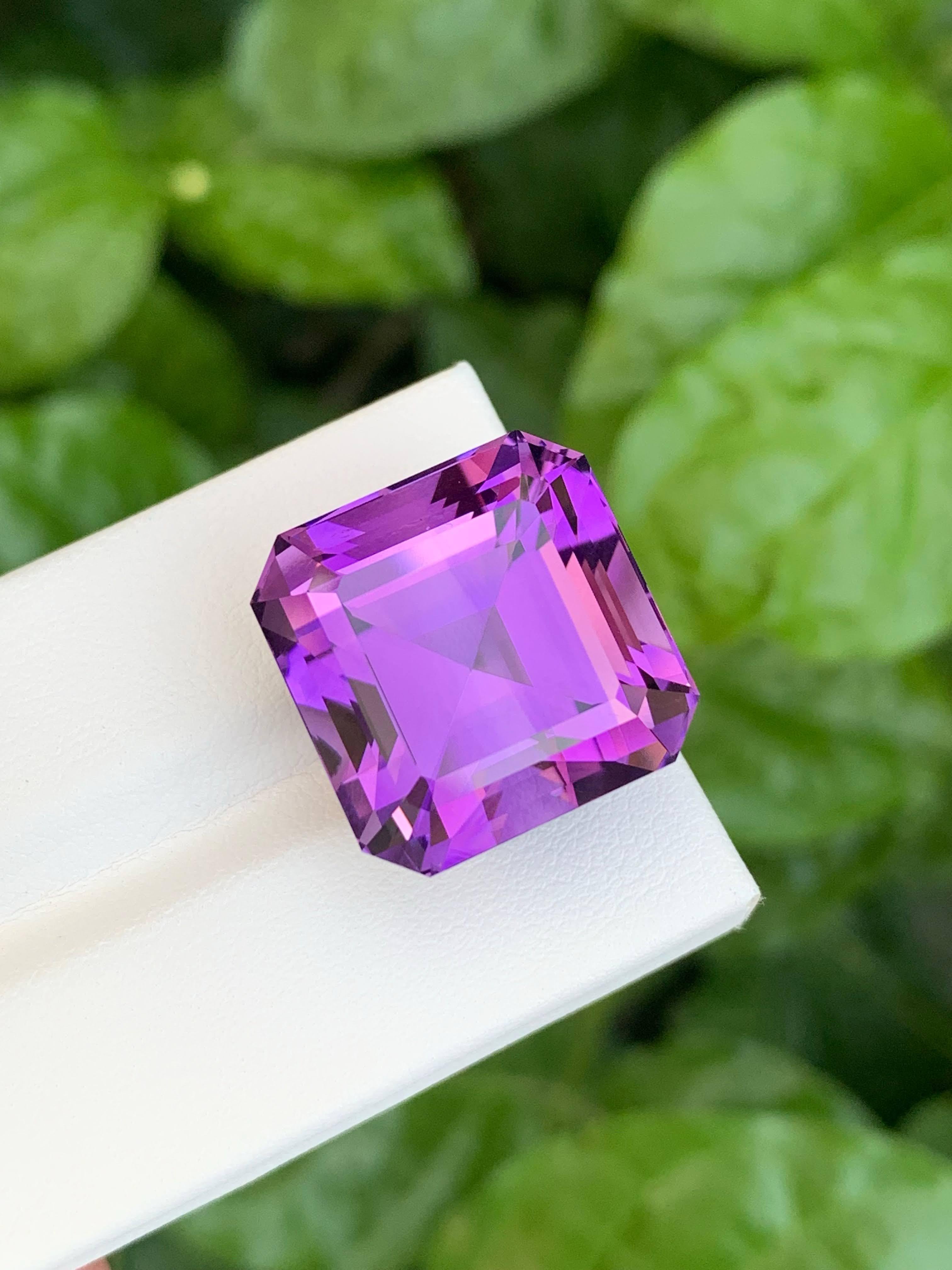 35,75 Carati Nature Ametista viola sfusa taglio Asscher Gemma brasiliana In condizioni Nuovo in vendita a Bangkok, TH