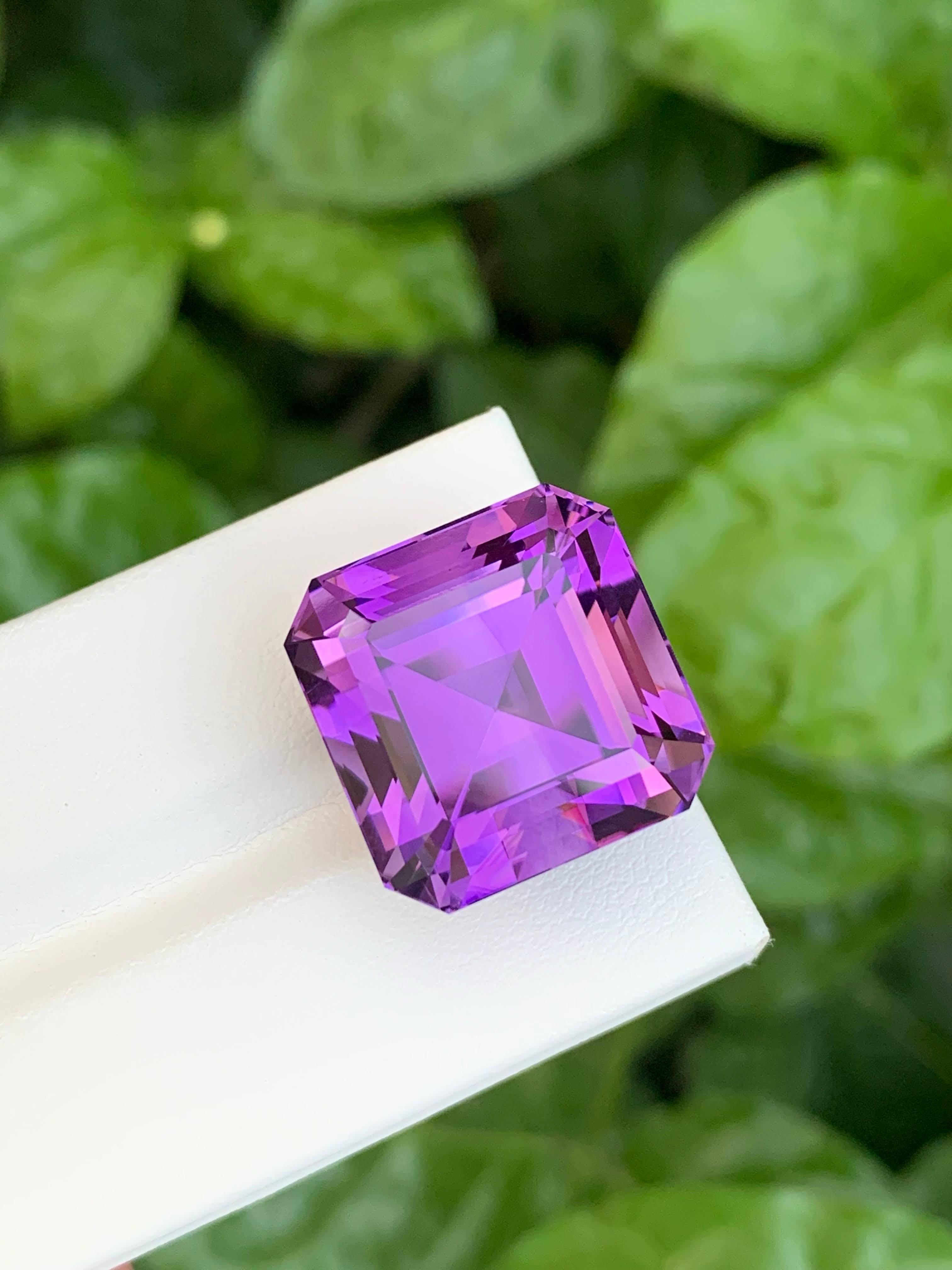 35,75 Carati Nature Ametista viola sfusa taglio Asscher Gemma brasiliana in vendita 1