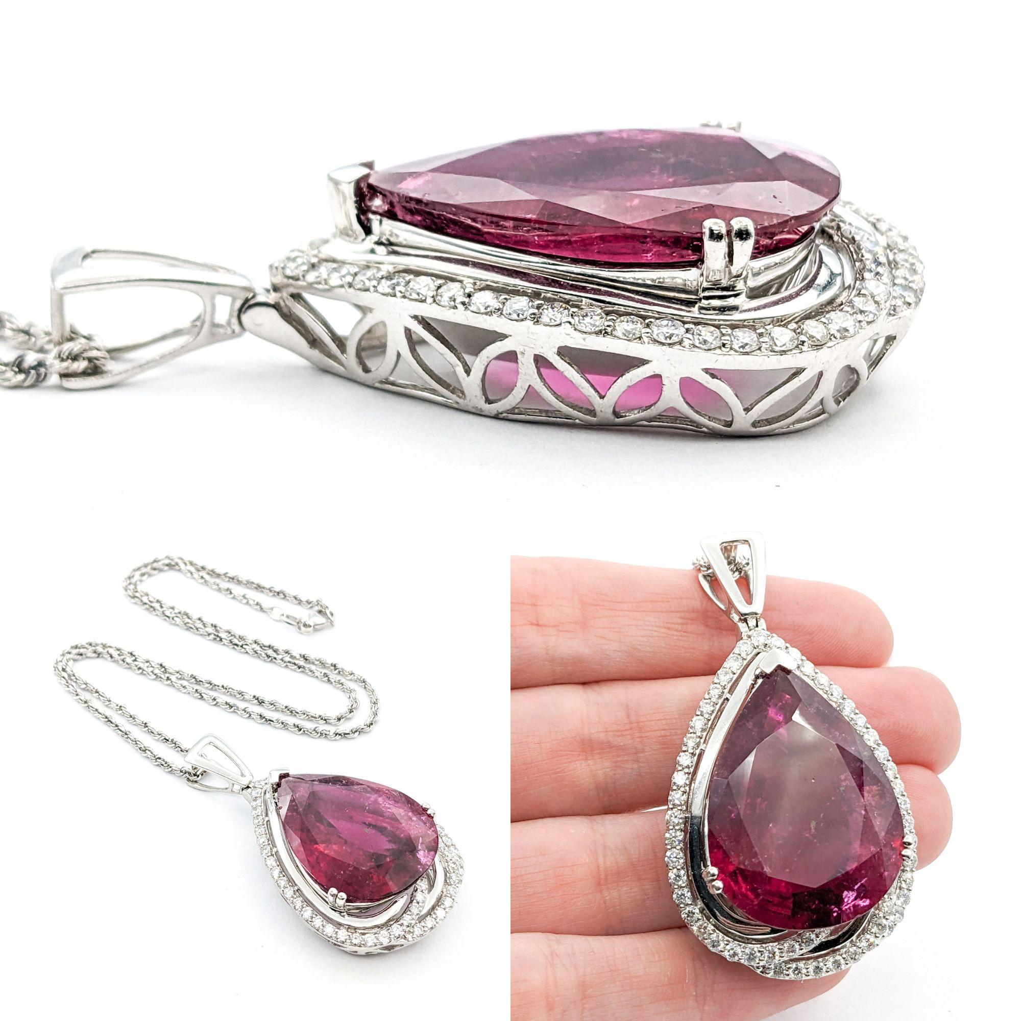 35.75ct Tourmaline & Diamond Necklace In Platinum


Introducing an exquisite Rubellite Tourmaline Necklace, expertly crafted in luxurious Platinum. This stunning piece features a captivating 35.75ct Natural Rubellite Tourmaline in the form of a