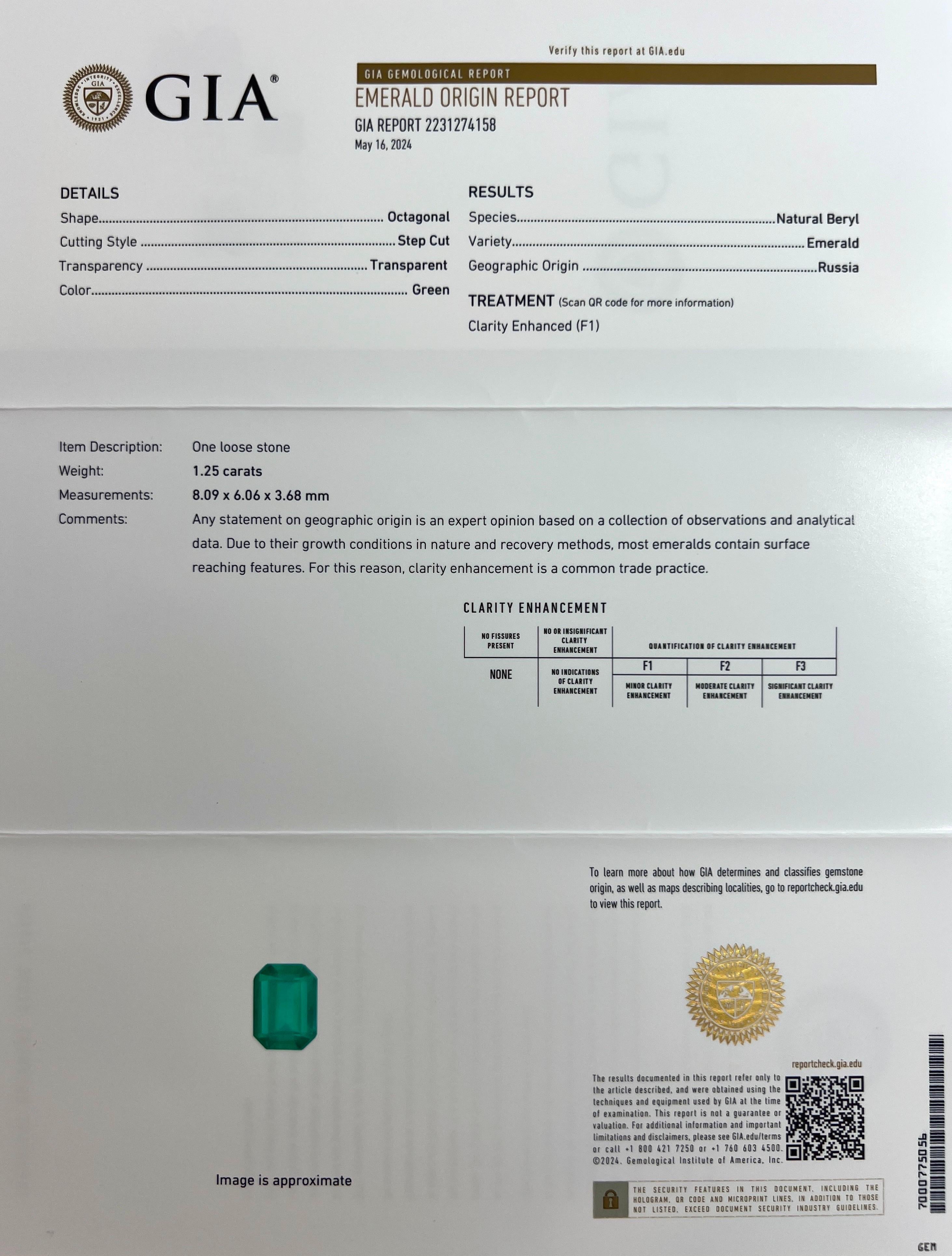 Emerald Cut 3.57ct GIA Certified Rare Russian Emerald & Diamond 18k Gold Halo Earring Studs For Sale