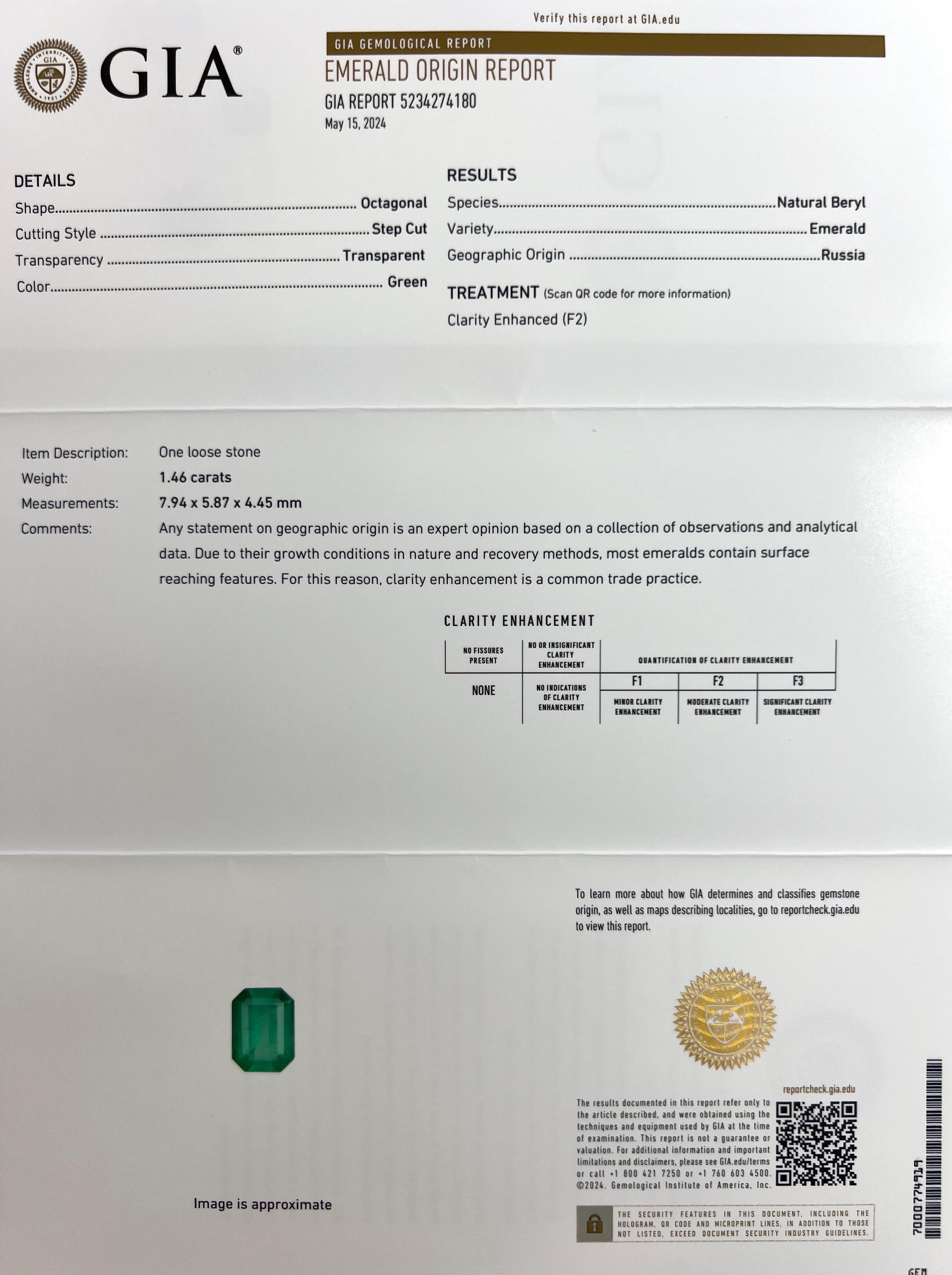 3.57ct GIA Certified Rare Russian Emerald & Diamond 18k Gold Halo Earring Studs In New Condition For Sale In Birmingham, GB