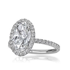 3.57ct Oval Cut Diamond engagement Ring