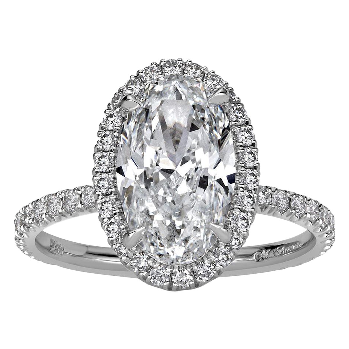 3.57ct Oval Cut Diamond engagement Ring For Sale