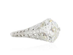 3.58 Carat Diamond in an Antique Scrollwork Mounting