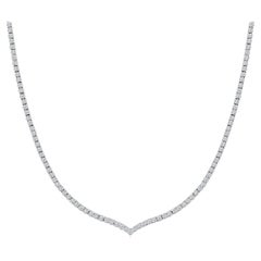 3.58 Carat Diamond Tennis Necklace in 14K White Gold