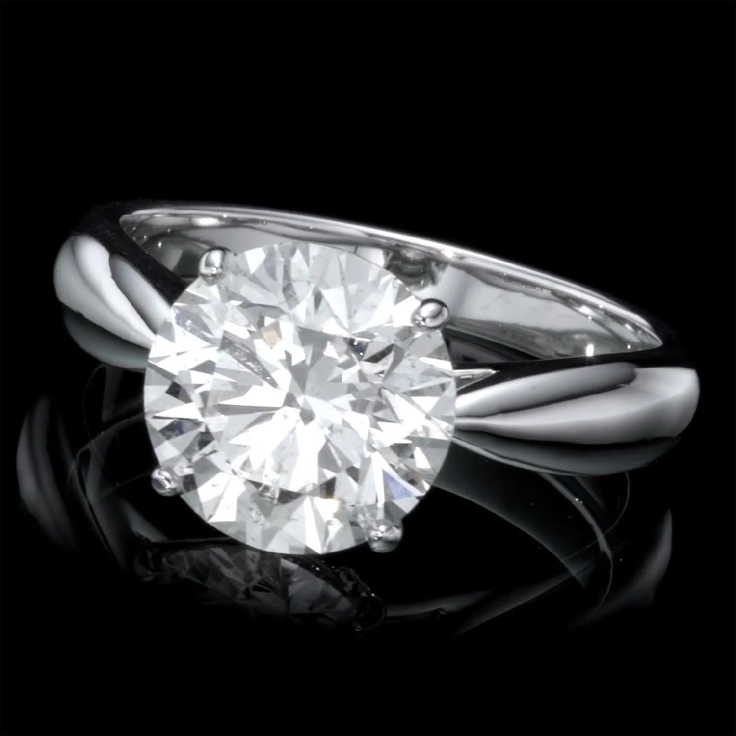 Art déco Bague de fiançailles en diamant naturel de 3,58 carats en vente