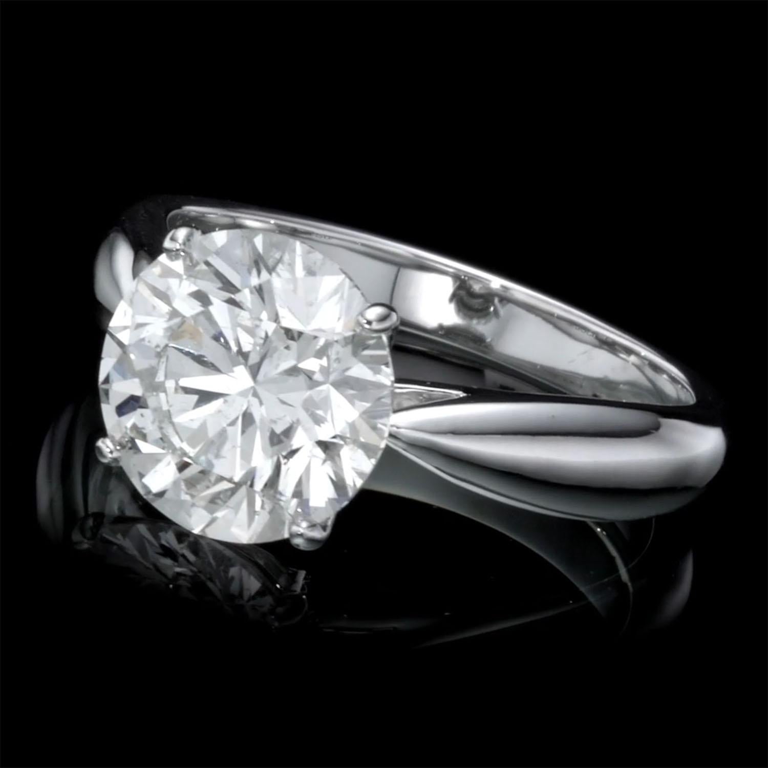 Brilliant Cut 3.58 carat natural diamond engagement ring For Sale