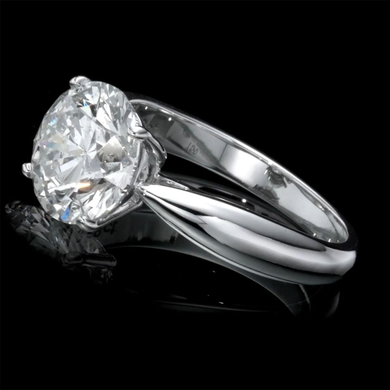Bague de fiançailles en diamant naturel de 3,58 carats en vente 1