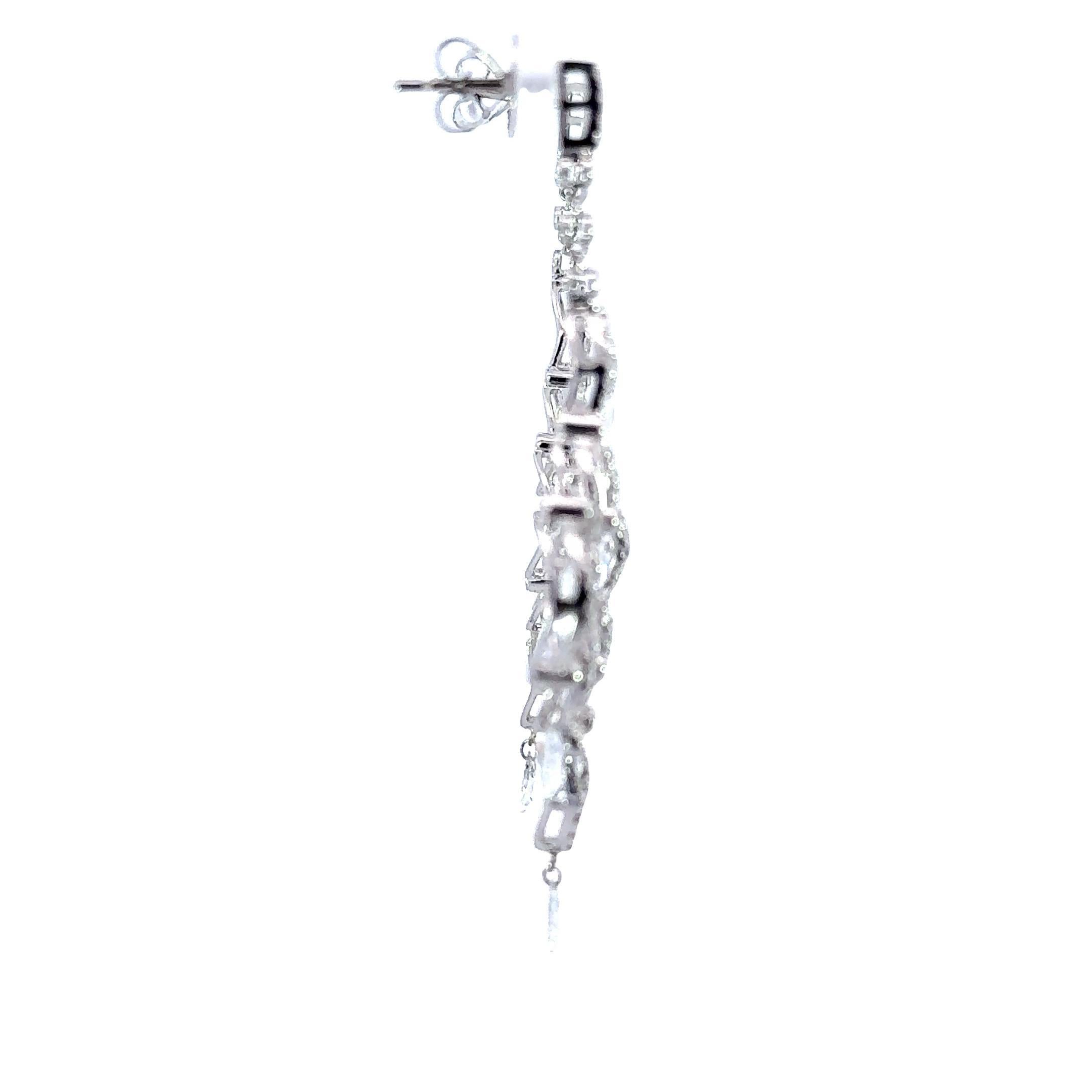 Pendientes de gota de diamantes redondos talla rosa de 3,58 quilates y 1,58 quilates, oro de 18 quilates Corte rosa en venta