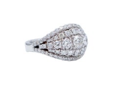 3.58 Carats Diamonds, 18 Karat White Gold Ring