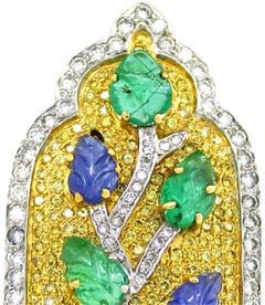 3.58 cts of Emerald and Sapphire Pendant
