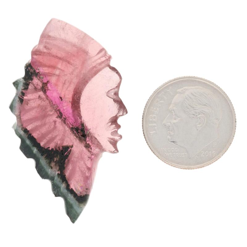 Taille mixte Pierre précieuse tourmaline bicolore non sertie 35,80 carats, silhouette sculptée, de qualité JAGi en vente
