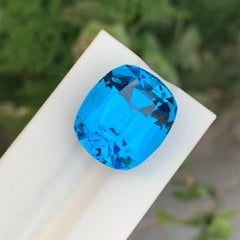 35.85 Carat Glamorous Loose Electric Blue Topaz Cushion Shape Gem